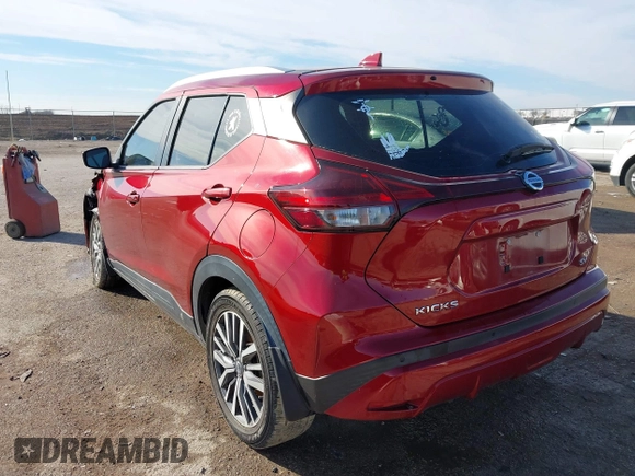 2021 Nissan Kicks SV with VIN 3N1CP5CV4ML529413, listed as a IAAI auction lot 41341916 with 55,118 mi miles. Bid and sale history available at carsss.com. Image 3.