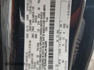 2019 Ford Ranger XL with VIN 1FTER4FH9KLA14206, listed as a Copart auction lot 63991185 with 49,359 mi miles and Salvage title. Bid and sale history available at DreamBid. Image 12.