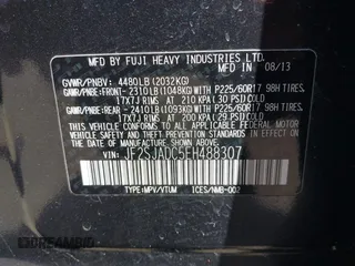2014 Subaru Forester 2.5i Premium with VIN JF2SJADC5EH488307, listed as a IAAI auction lot 41822778 with 154,210 mi miles. Bid and sale history available at carsss.com. Image 9.