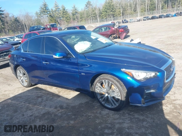 2020 Infiniti Q50 Luxe with VIN JN1EV7AR8LM250180, listed as a IAAI auction lot 41836636 with 53,627 mi miles and . Bid and sale history available at DreamBid. Image 12.