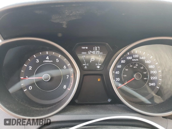 2013 Hyundai Elantra GLS with VIN 5NPDH4AE1DH233633, listed as a Copart auction lot 60449585 with 124,839 mi miles and Clean title. Bid and sale history available at DreamBid. Image 9.