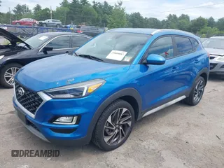 2019 Hyundai Tucson Ultimate with VIN KM8J3CAL3KU891754, listed as a IAAI auction lot 39809087 with 95,967 mi miles. Bid and sale history available at carsss.com. Image 2.