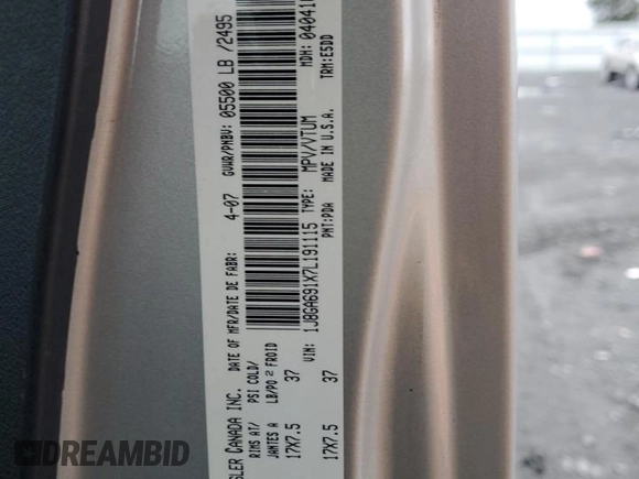 2007 Jeep Wrangler Unlimited Rubicon с VIN 1J8GA691X7L191115, выставлен на аукционе Copart как лот 87523925 с пробегом 85 709 миль миль и Списание • Salvage title. История ставок и продаж доступна на DreamBid. Изображение 14.