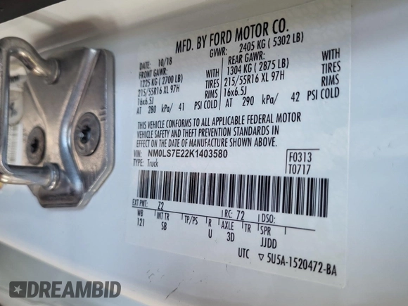 2019 Ford Transit Connect XL с VIN NM0LS7E22K1403580, выставлен на аукционе IAAI как лот 42670549 с пробегом 93 458 миль миль и . История ставок и продаж доступна на DreamBid. Изображение 20.