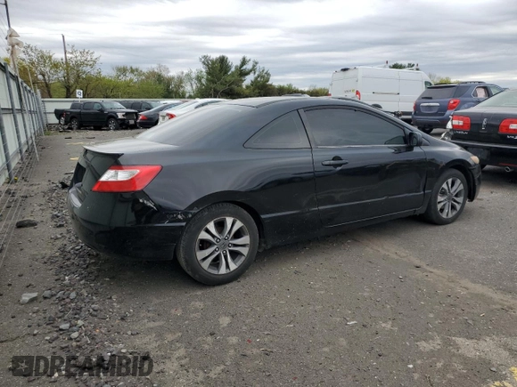 2007 Honda Civic Cpe LX with VIN 2HGFG12667H519574, listed as a Copart auction lot 53802175 with 156,354 mi miles and Salvage Title. Bid and sale history available at carsss.com. Image 3.