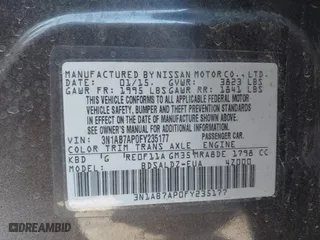2015 Nissan Sentra S with VIN 3N1AB7AP0FY235177, listed as a IAAI auction lot 41406262 with 97,570 mi miles. Bid and sale history available at carsss.com. Image 9.