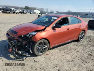 2021 Kia Forte GT-Line with VIN 3KPF34AD8ME423447, listed as a Copart auction lot 48886185 with 56,690 mi miles and Salvage Title. Bid and sale history available at carsss.com. Image 1.
