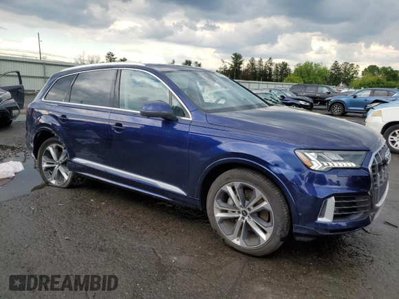 2023 Audi Q7 Premium Plus with VIN WA1LXBF78PD016100, listed as a Copart auction lot 55803915 with 21,947 mi miles and Salvage title. Bid and sale history available at DreamBid. Image 4.
