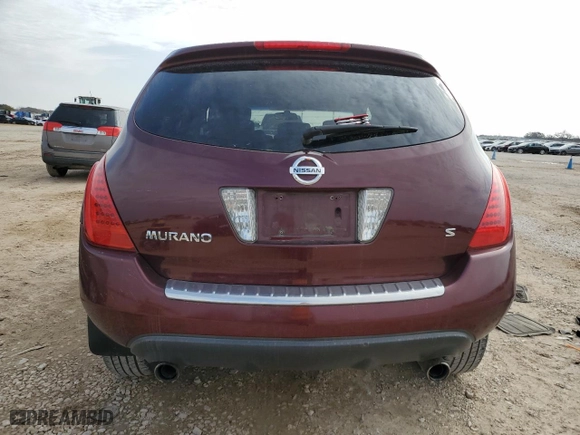 2007 Nissan Murano S with VIN JN8AZ08T07W527041, listed as a Copart auction lot 45359525 with 168,412 mi miles and Salvage Title. Bid and sale history available at carsss.com. Image 6.