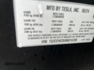 2024 Tesla Cybertruck с VIN 7G2CEHED5RA016390, выставлен на аукционе Copart как лот 61904105 с пробегом 10 211 миль миль и Чистый • Clean title. История ставок и продаж доступна на DreamBid. Изображение 10.