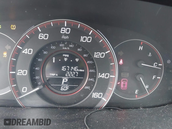 2014 Honda Accord Sport with VIN 1HGCR2F57EA070647, listed as a IAAI auction lot 41732469 with 167,146 mi miles and . Bid and sale history available at carsss.com. Image 15.