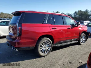 2021 Cadillac Escalade Premium Luxury with VIN 1GYS4BKL8MR396383, listed as a Copart auction lot 83378474 with 58,569 mi miles and Salvage Title. Bid and sale history available at carsss.com. Image 3.