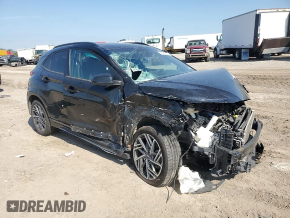 2022 Hyundai Kona N Line with VIN KM8K3CA34NU840854, listed as a Copart auction lot 80281394 with 62,671 mi miles and Salvage Title. Bid and sale history available at carsss.com. Image 4.