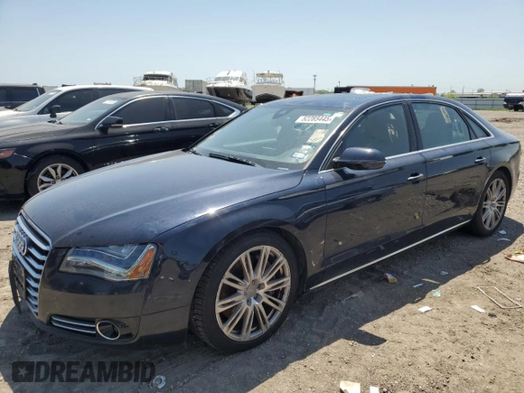 2014 Audi A8 4.0T with VIN WAUR2AFD6EN002571, listed as a Copart auction lot 52285445 with 164,521 mi miles and Clean Title. Bid and sale history available at DreamBid. Image 1.