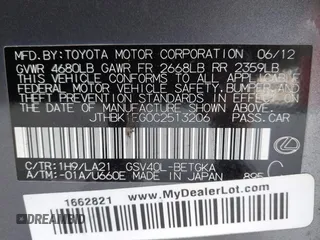 2012 Lexus ES 330 с VIN JTHBK1EG0C2513206, выставлен на аукционе IAAI как лот 42480415 с пробегом 158 342 миль миль и . История ставок и продаж доступна на DreamBid. Изображение 9.