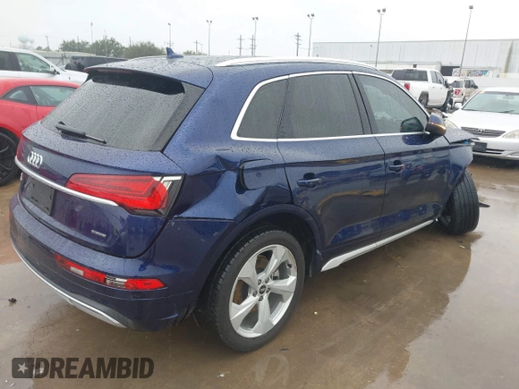 2021 Audi Q5 Premium Plus with VIN WA1BAAFY5M2057078, listed as a IAAI auction lot 41542170 with 37,519 mi miles. Bid and sale history available at carsss.com. Image 4.
