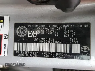 2011 Toyota Matrix z VIN 2T1KU4EE0BC616573, wystawiony jako Copart lot #53904745 z przebiegiem 299 502 mil mil oraz Szkoda całkowita • Salvage title. Historia ofert i sprzedaży dostępna na DreamBid. Obrazek 12.