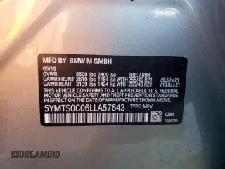 2020 BMW X3 M Competition with VIN 5YMTS0C06LLA57643, listed as a Copart auction lot 41712765 with 0 mi miles and Salvage Title. Bid and sale history available at carsss.com. Image 13.