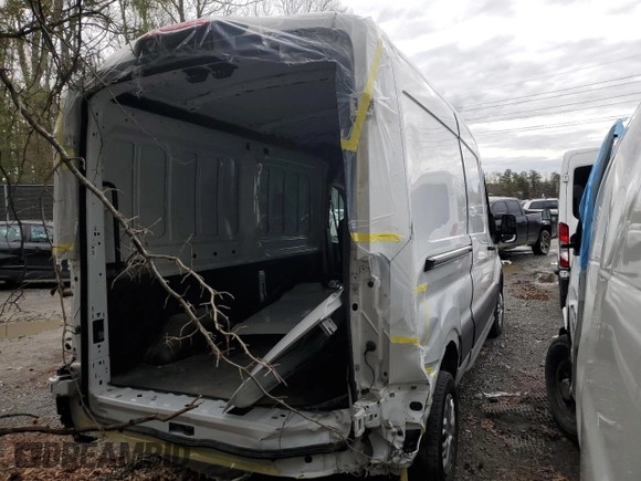 2021 Ford Transit Cargo with VIN 1FTBR1C88MKB00153, listed as a Copart auction lot 41636224 with 21,072 mi miles and Salvage Title. Bid and sale history available at DreamBid. Image 3.