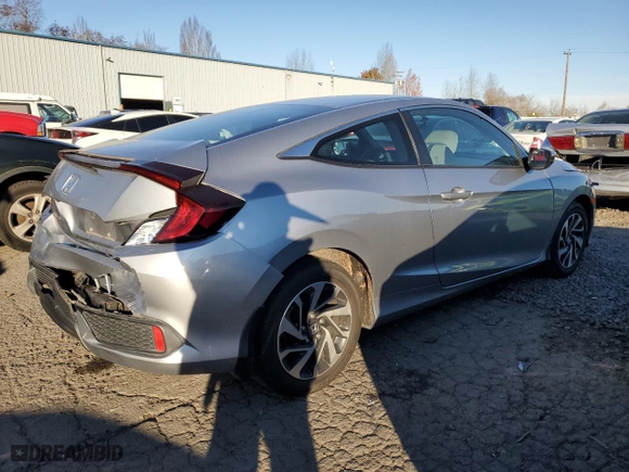 2018 Honda Civic Coupe LX with VIN 2HGFC4B53JH305007, listed as a Copart auction lot 82922414 with 75,387 mi miles and Salvage Title. Bid and sale history available at carsss.com. Image 3.
