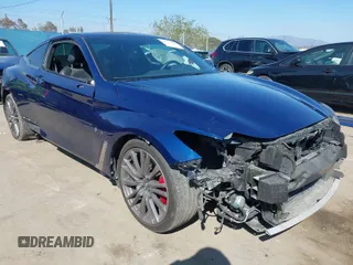 2017 Infiniti Q60 Red Sport 400 with VIN JN1FV7EK3HM610741, listed as a IAAI auction lot 41856207 with 67,598 mi miles and . Bid and sale history available at carsss.com. Image 1.