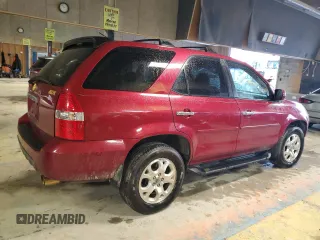 2002 Acura MDX Touring Pkg with VIN 2HNYD18652H545190, listed as a Copart auction lot 87021484 with 0 mi miles and Salvage Title. Bid and sale history available at carsss.com. Image 3.