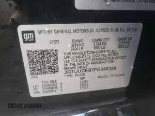 2023 GMC Sierra 1500 Elevation z VIN 3GTUUCE87PG349328, wystawiony jako Copart lot #78668914 z przebiegiem 14 524 mil mil oraz Szkoda całkowita • Salvage title. Historia ofert i sprzedaży dostępna na DreamBid. Obrazek 12.