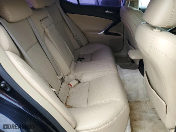 2007 Lexus IS 250 with VIN JTHBK262572057265, listed as a Copart auction lot 53757465 with 155,684 mi miles and Salvage Title. Bid and sale history available at carsss.com. Image 10.