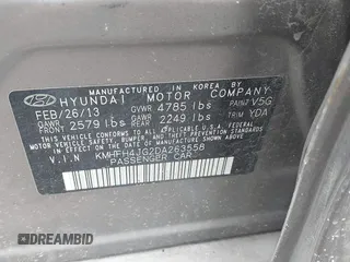 2013 Hyundai Azera with VIN KMHFH4JG2DA263558, listed as a IAAI auction lot 42434288 with 147,282 mi miles and . Bid and sale history available at DreamBid. Image 9.