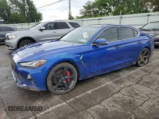 2020 Genesis G70 3.3T with VIN KMTG34LE3LU047042, listed as a Copart auction lot 59847635 with 80,314 mi miles and Salvage title. Bid and sale history available at DreamBid. Image 1.