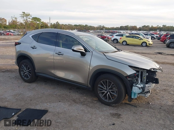 2023 Lexus NX with VIN 2T2GGCEZ0PC026760, listed as a IAAI auction lot 41242637 with 25,300 mi miles. Bid and sale history available at carsss.com. Image 1.