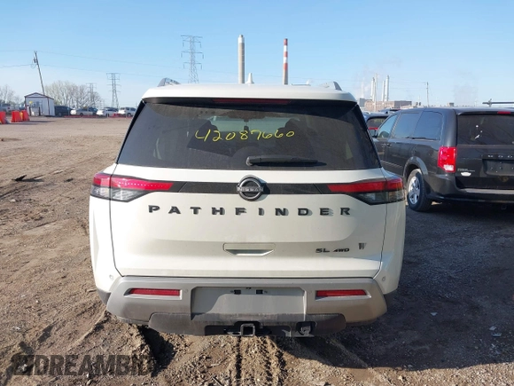 2023 Nissan Pathfinder SL with VIN 5N1DR3CD1PC208061, listed as a IAAI auction lot 42087660 with 37,018 mi miles and . Bid and sale history available at DreamBid. Image 17.