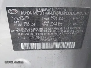 2020 Hyundai Elantra Value Edition z VIN 5NPD84LF7LH565158, wystawiony jako IAAI lot #41059906 z przebiegiem 116 267 mil mil oraz . Historia ofert i sprzedaży dostępna na DreamBid. Obrazek 9.