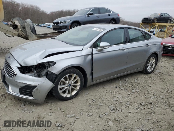 2020 Ford Fusion Hybrid SEL with VIN 3FA6P0MU8LR158261, listed as a Copart auction lot 49091385 with 0 mi miles and Salvage Title. Bid and sale history available at carsss.com. Image 1.