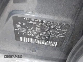 2020 Hyundai Accent SEL with VIN 3KPC24A62LE094198, listed as a IAAI auction lot 41860998 with 24,674 mi miles. Bid and sale history available at carsss.com. Image 9.