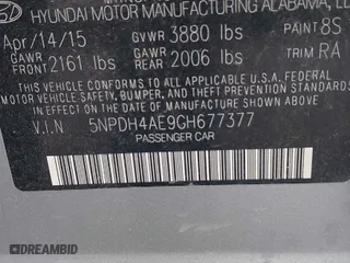 2016 Hyundai Elantra SE with VIN 5NPDH4AE9GH677377, listed as a IAAI auction lot 40012346 with 73,679 mi miles. Bid and sale history available at carsss.com. Image 9.