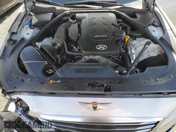 2015 Hyundai Genesis 3.8L with VIN KMHGN4JEXFU047955, listed as a Copart auction lot 48955005 with 91,274 mi miles and Salvage Title. Bid and sale history available at carsss.com. Image 11.