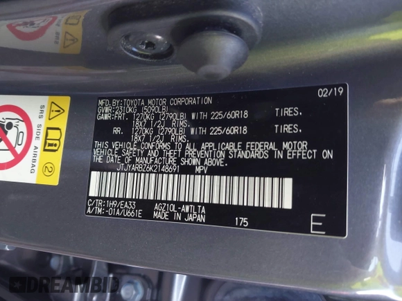 2019 Lexus NX 300 с VIN JTJYARBZ6K2148691, выставлен на аукционе IAAI как лот 41544947 с пробегом 76 427 миль миль и . История ставок и продаж доступна на DreamBid. Изображение 9.