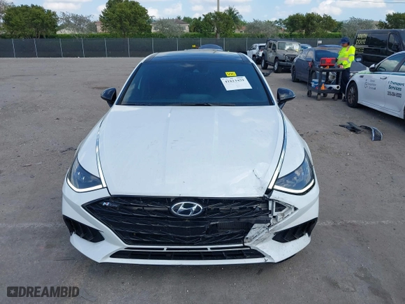 2021 Hyundai Sonata N Line with VIN 5NPEK4JC7MH125036, listed as a IAAI auction lot 41813459 with 32,131 mi miles. Bid and sale history available at carsss.com. Image 12.