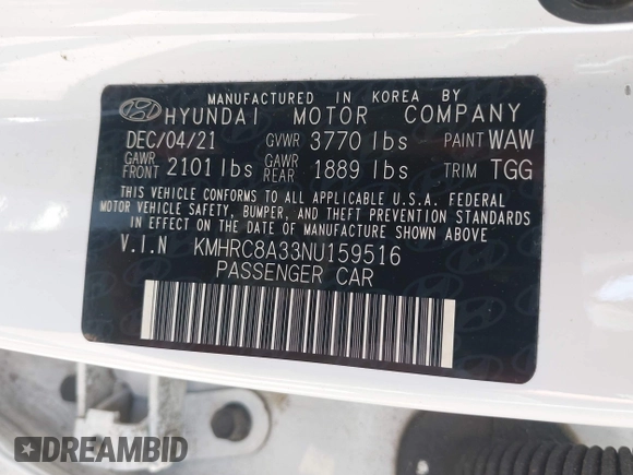 2022 Hyundai Venue SEL z VIN KMHRC8A33NU159516, wystawiony jako IAAI lot #42684907 z przebiegiem 13 674 mil mil oraz . Historia ofert i sprzedaży dostępna na DreamBid. Obrazek 9.