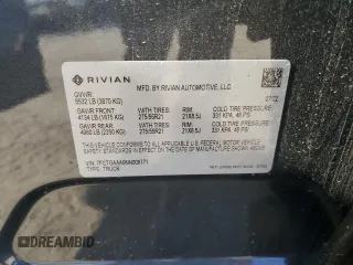 2022 Rivian R1T Adventure z VIN 7FCTGAAA9NN008771, wystawiony jako Copart lot #56243835 z przebiegiem 31 006 mil mil oraz Szkody całkowita. Historia ofert i sprzedaży dostępna na DreamBid. Obrazek 12.