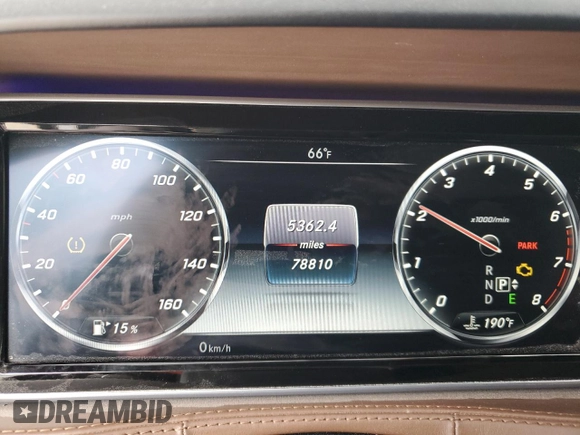 2016 Mercedes-Benz S with VIN WDDUX7GB0GA149841, listed as a Copart auction lot 46060465 with 78,810 mi miles and Salvage Title. Bid and sale history available at DreamBid. Image 9.