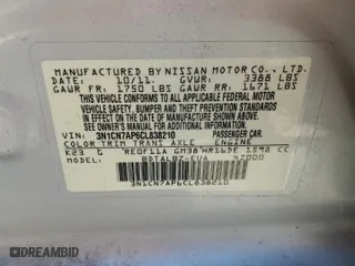 2012 Nissan Versa SV with VIN 3N1CN7AP6CL838210, listed as a Copart auction lot 51862645 with 0 mi miles and Salvage Title. Bid and sale history available at carsss.com. Image 15.