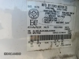 2011 Lincoln MKX z VIN 2LMDJ8JK3BBJ03668, wystawiony jako Copart lot #54588045 z przebiegiem 163 646 mil mil oraz Szkoda całkowita • Salvage title. Historia ofert i sprzedaży dostępna na DreamBid. Obrazek 13.