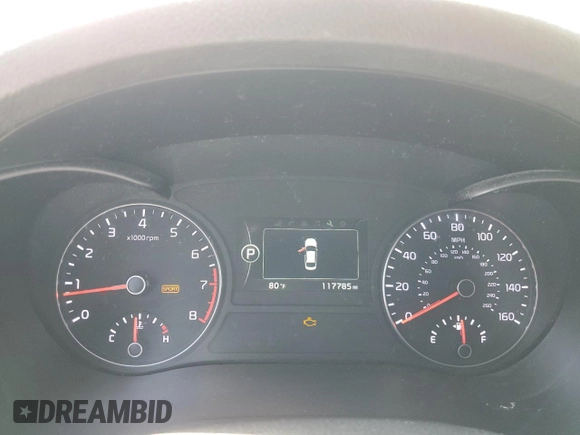 2016 Kia Optima SX Turbo with VIN 5XXGW4L25GG012459, listed as a Copart auction lot 61264204 with 117,785 mi miles and Salvage Title. Bid and sale history available at carsss.com. Image 9.