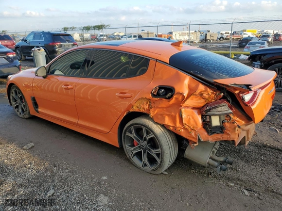 2019 Kia Stinger GT with VIN KNAE35LC9K6070562, listed as a Copart auction lot 83575904 with 75,785 mi miles and Salvage Title. Bid and sale history available at carsss.com. Image 2.