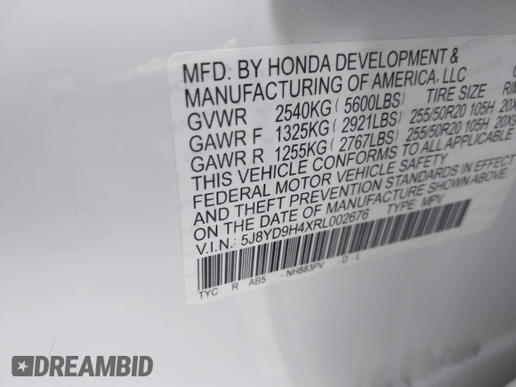 2024 Acura MDX Technology с VIN 5J8YD9H4XRL002676, выставлен на аукционе IAAI как лот 42283430 с пробегом 10 964 миль миль и . История ставок и продаж доступна на DreamBid. Изображение 9.