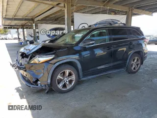 2015 Toyota Highlander Limited with VIN 5TDDKRFH7FS169211, listed as a Copart auction lot 62900105 with 103,587 mi miles and Salvage title. Bid and sale history available at DreamBid. Image 1.