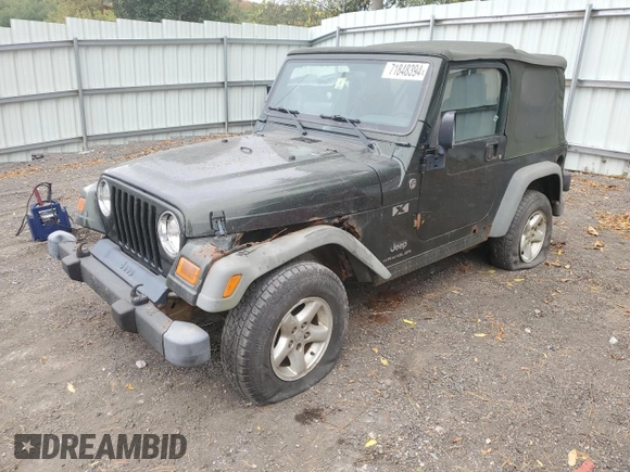 2005 Jeep Wrangler X with VIN 1J4FA39S65P319487, listed as a Copart auction lot 71848394 with 161,574 mi miles and Salvage Title. Bid and sale history available at carsss.com. Image 1.