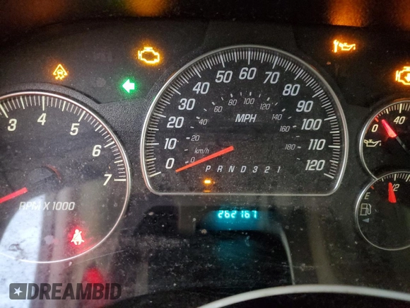 2008 GMC Envoy SLE1 with VIN 1GKDS13S282122684, listed as a Copart auction lot 80488104 with 262,167 mi miles and Salvage Title. Bid and sale history available at DreamBid. Image 9.